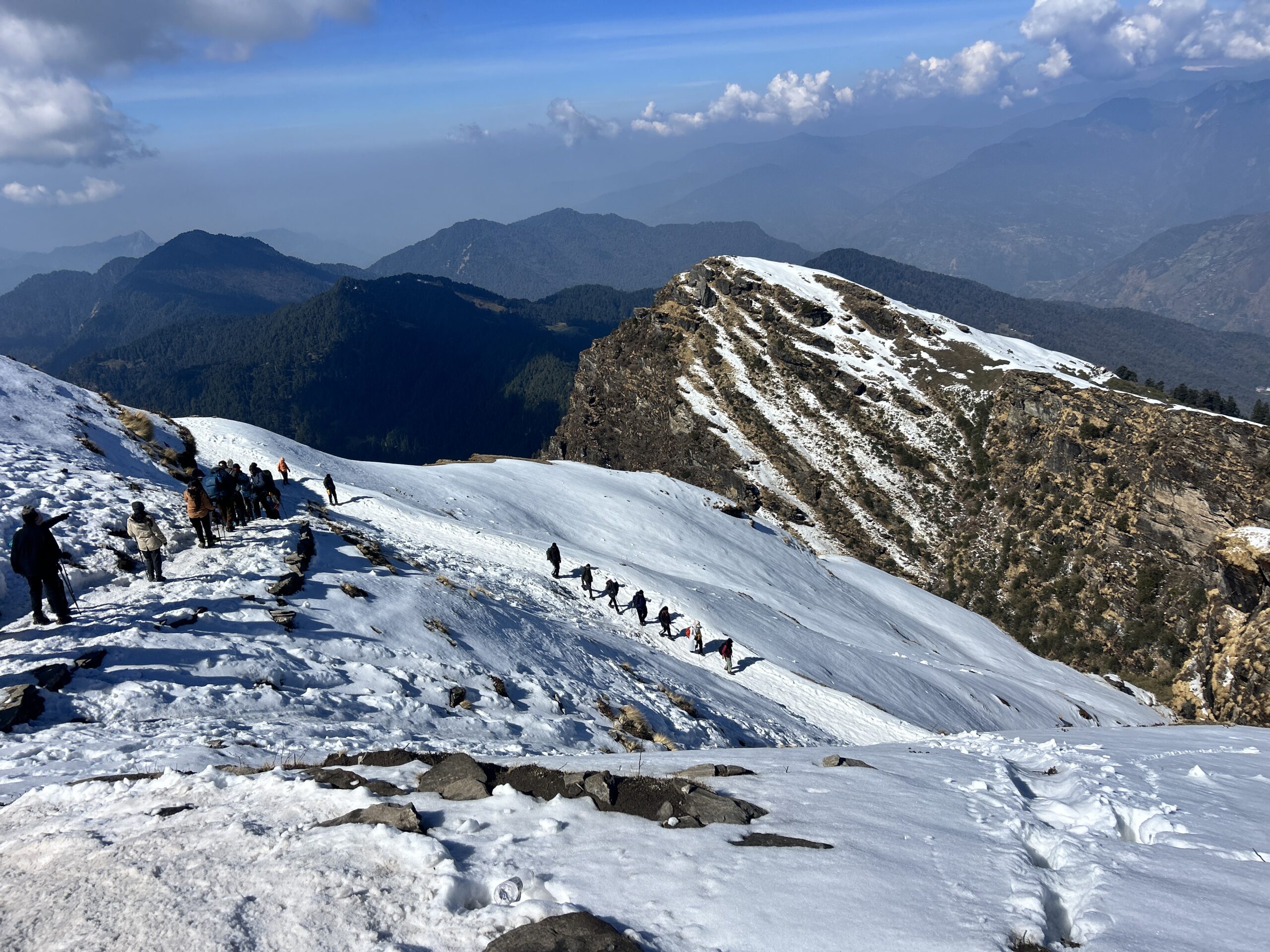 Trecking in snow